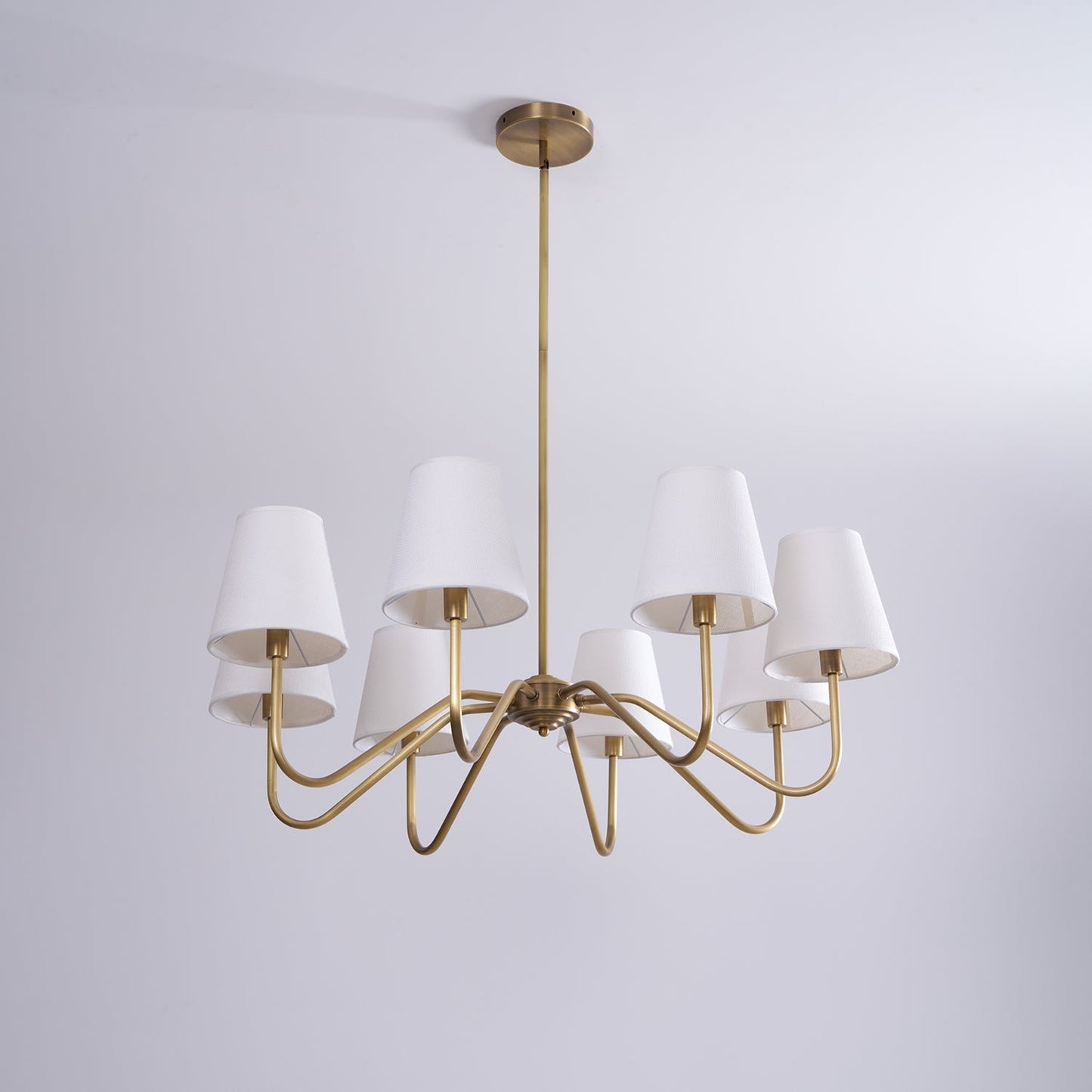 Opaluxe Brass Chandelier - Elegant Design with Adjustable Height & LED