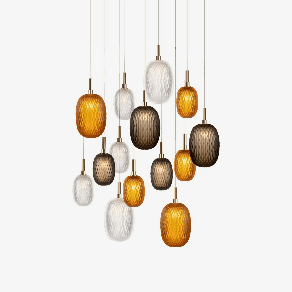 Elegant Chromatic Gem Drop Chandelier - Adjustable Height, LED Compati