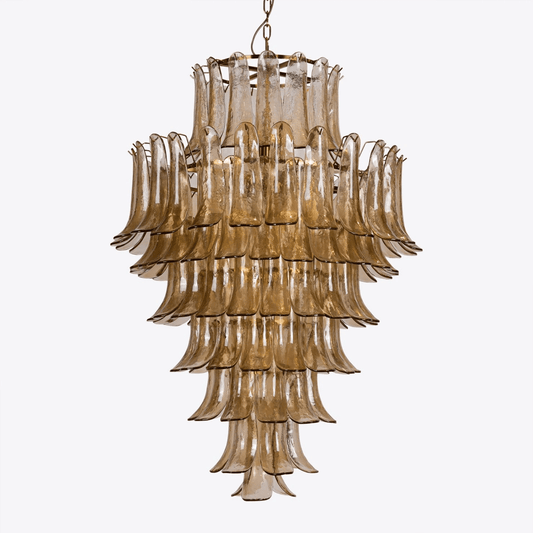 Amber Petalo Chandelier - Elegant Design with Adjustable Height & LED