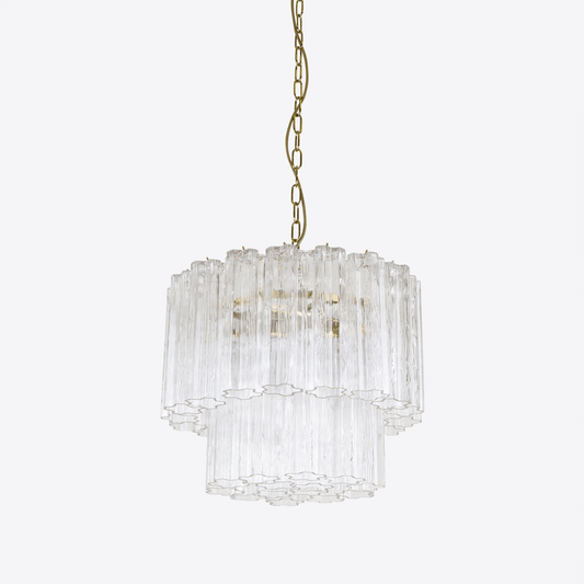 Elegant Small Treviso Chandelier - Crystal Accents & Adjustable Height