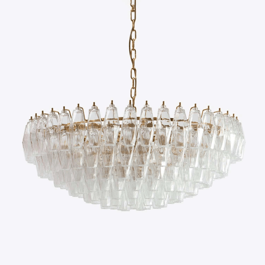 Clear Sorrento Chandelier - Elegant Design with Adjustable Height & LE