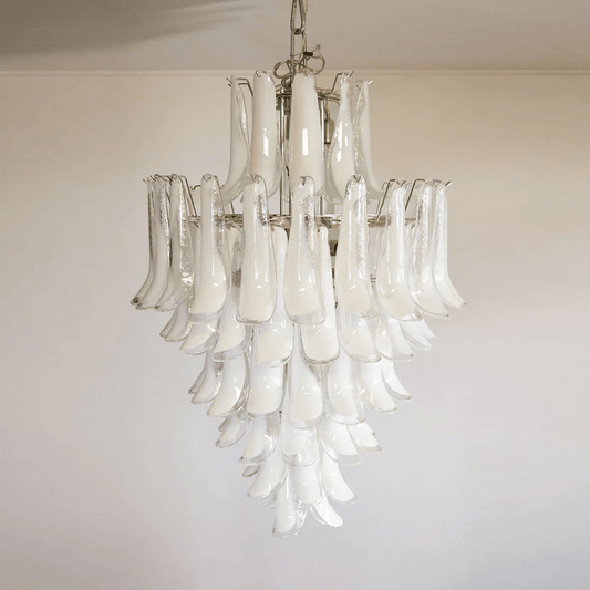 Dravina Glass Petals Pendant Lamp - Modern Design, Adjustable Height