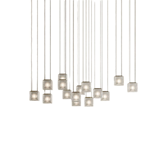 Customizable Crystal Pixels Chandelier with Adjustable Lighting & Mode