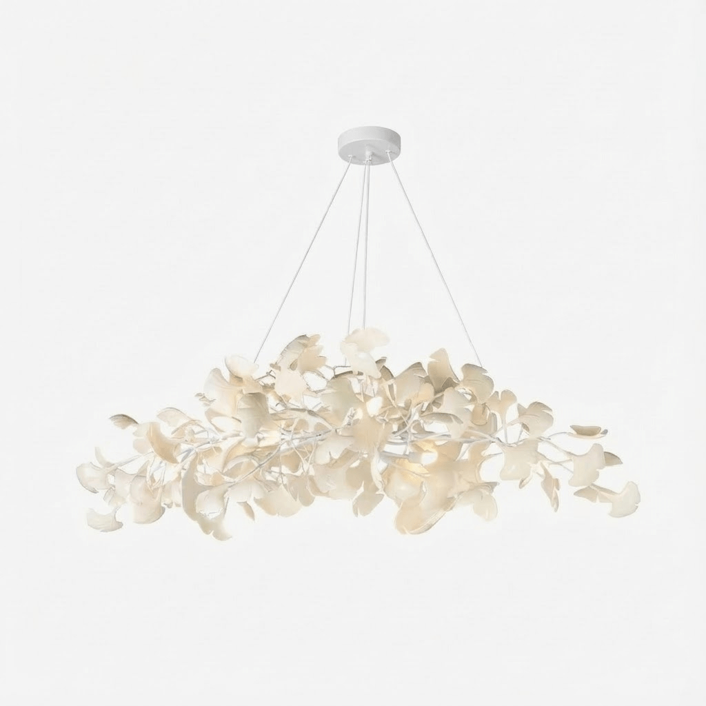 Gingko Plume Chandelier - Elegant Design with Adjustable Brightness