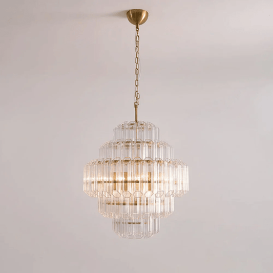 Aurum Cascade Glass Chandelier - Elegant Design with Adjustable Height