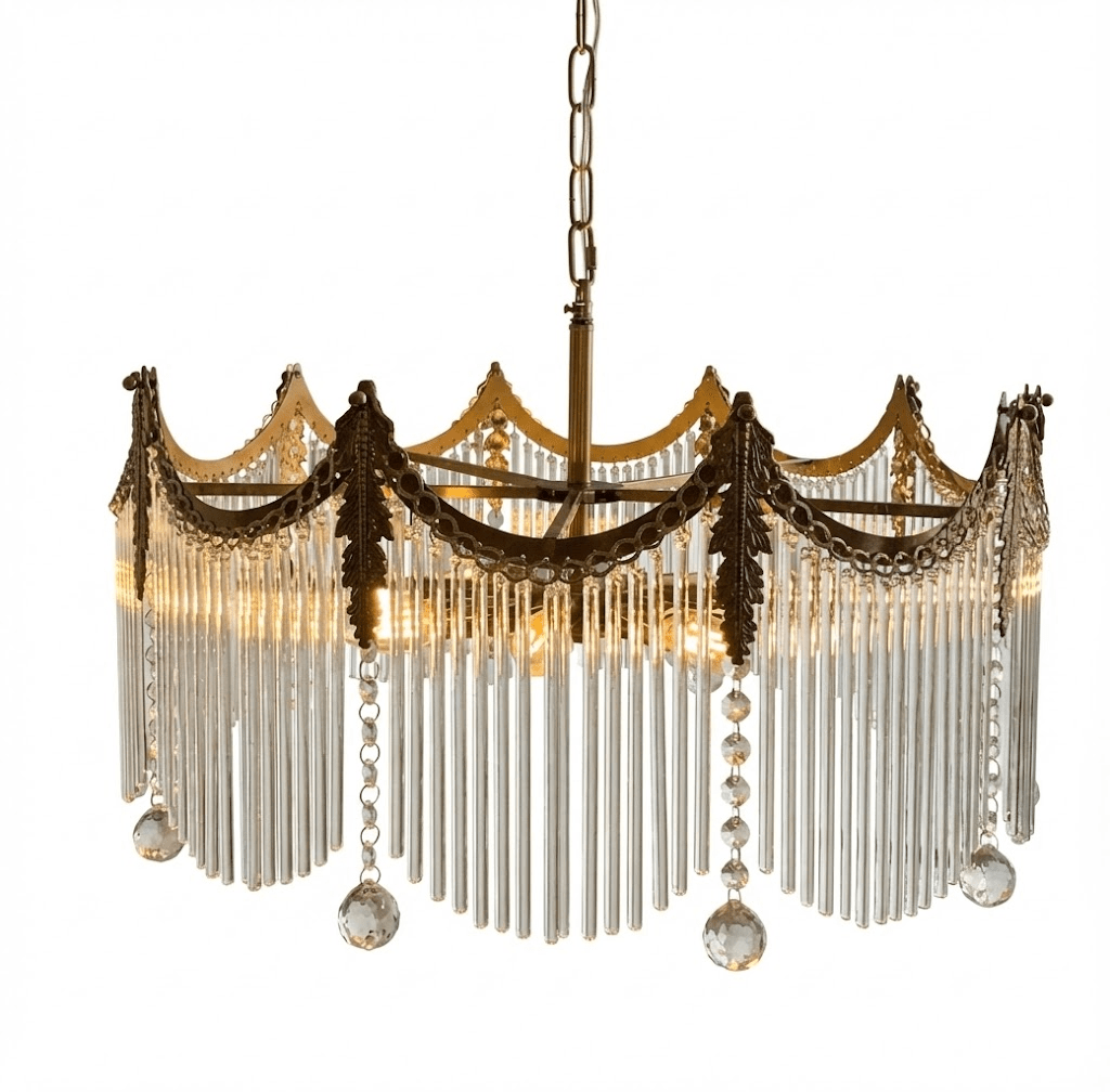Elegant Vacarro Chandelier with Dimmable LED Lights and Crystal Accent