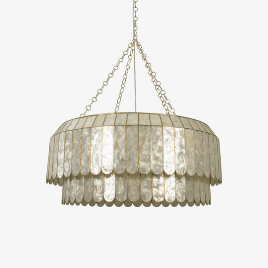 Capiz Aurelia Chandelier - Elegant Design with Adjustable Height & Sof