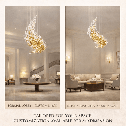 Elegant Swaying Leaves Chandelier - Adjustable Height, Energy Efficien