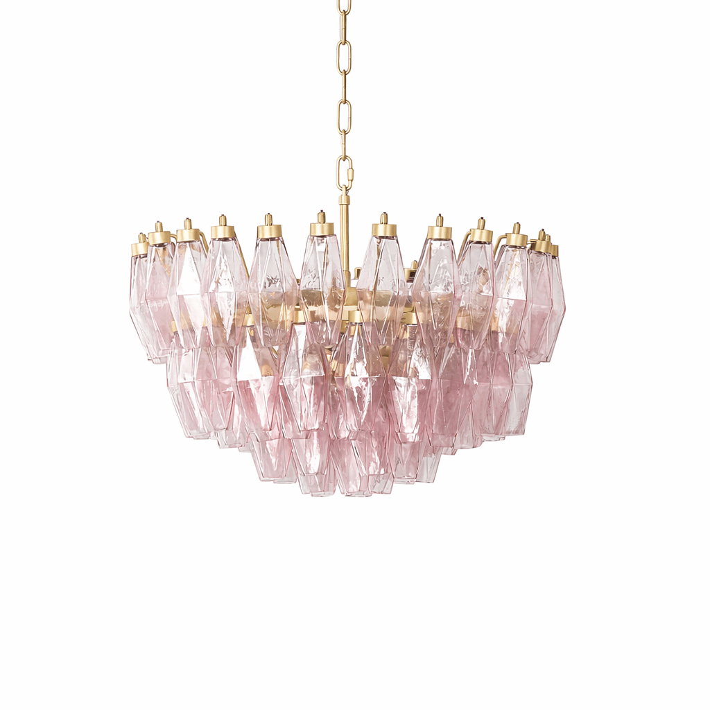Facet Bloom Modern Chandelier - Elegant Design, Adjustable Height