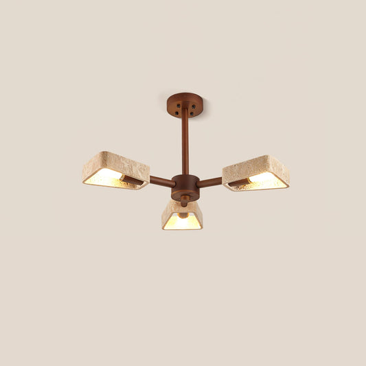 Elementa Travertone Chandelier - Modern Design, Adjustable Height, LED