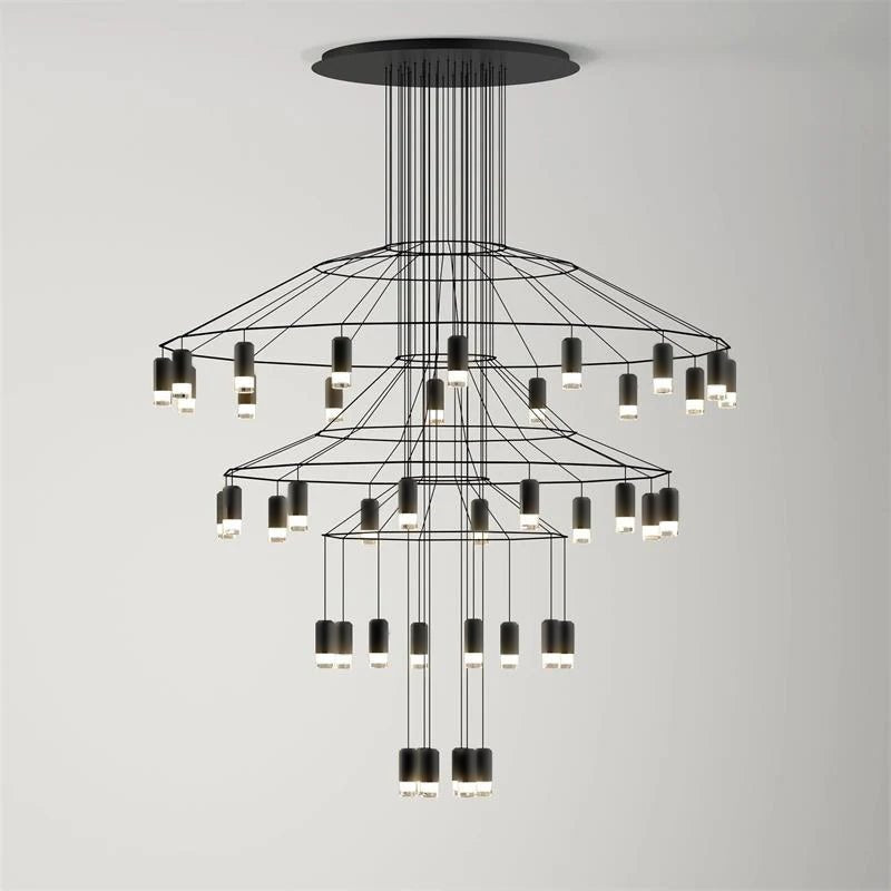 Elegant Lattice Chandelier with Adjustable Height and Crystal Accents