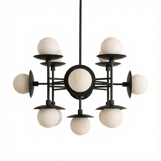 Cara Alabaster Chandelier - Elegant Design with Adjustable Height & LE