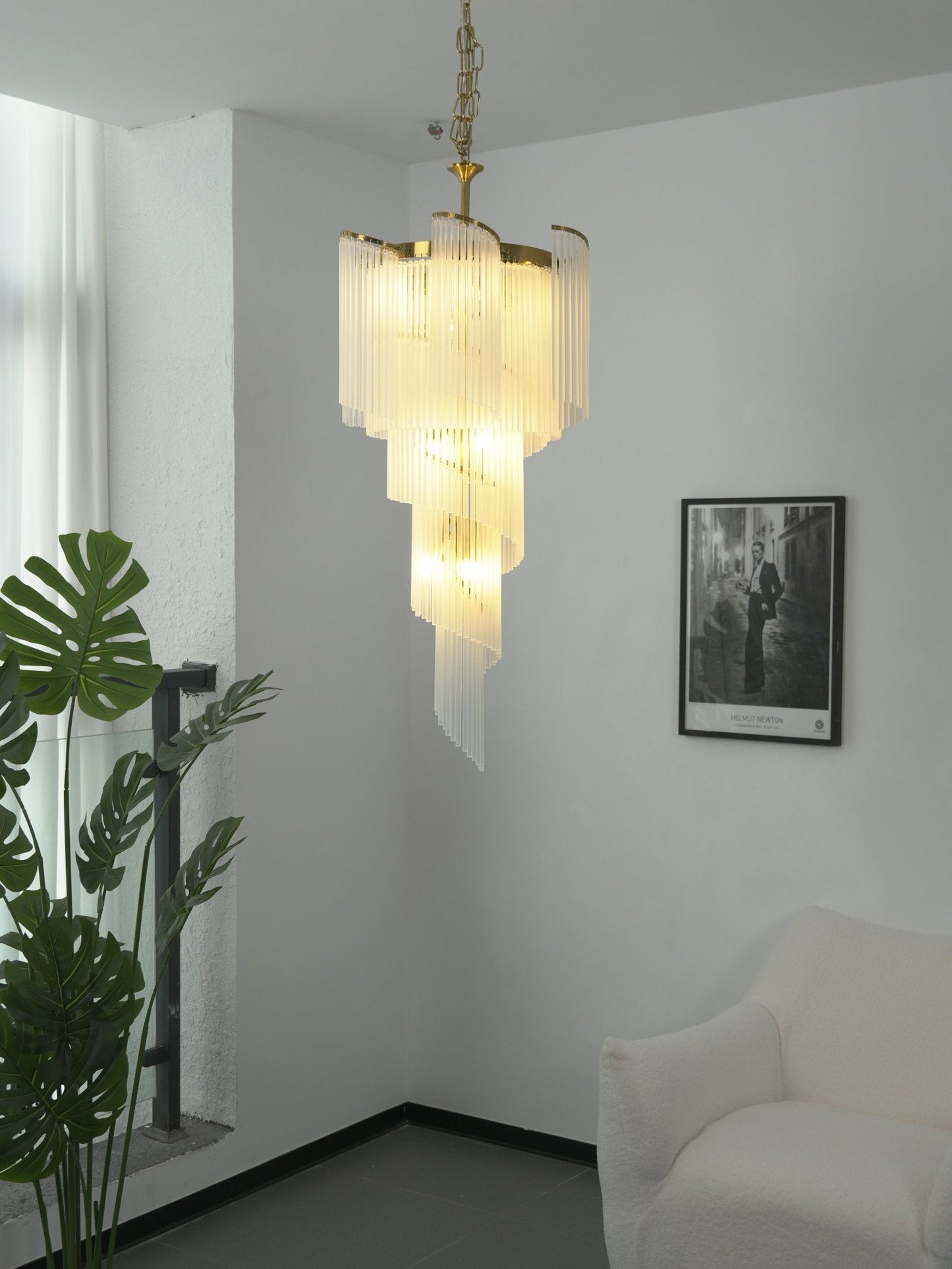 Heliora Cascade Chandelier - Elegant Design with Adjustable Height & L