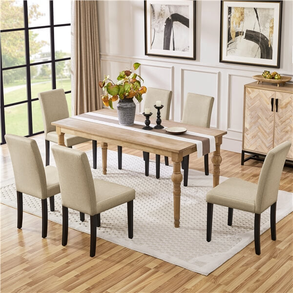 Dining Chairs Set of 2 Fabric Upholstered Parson Position 9