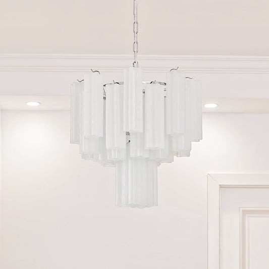 Aveline Elegant Glass Chandelier with Adjustable Height & LED Compatib