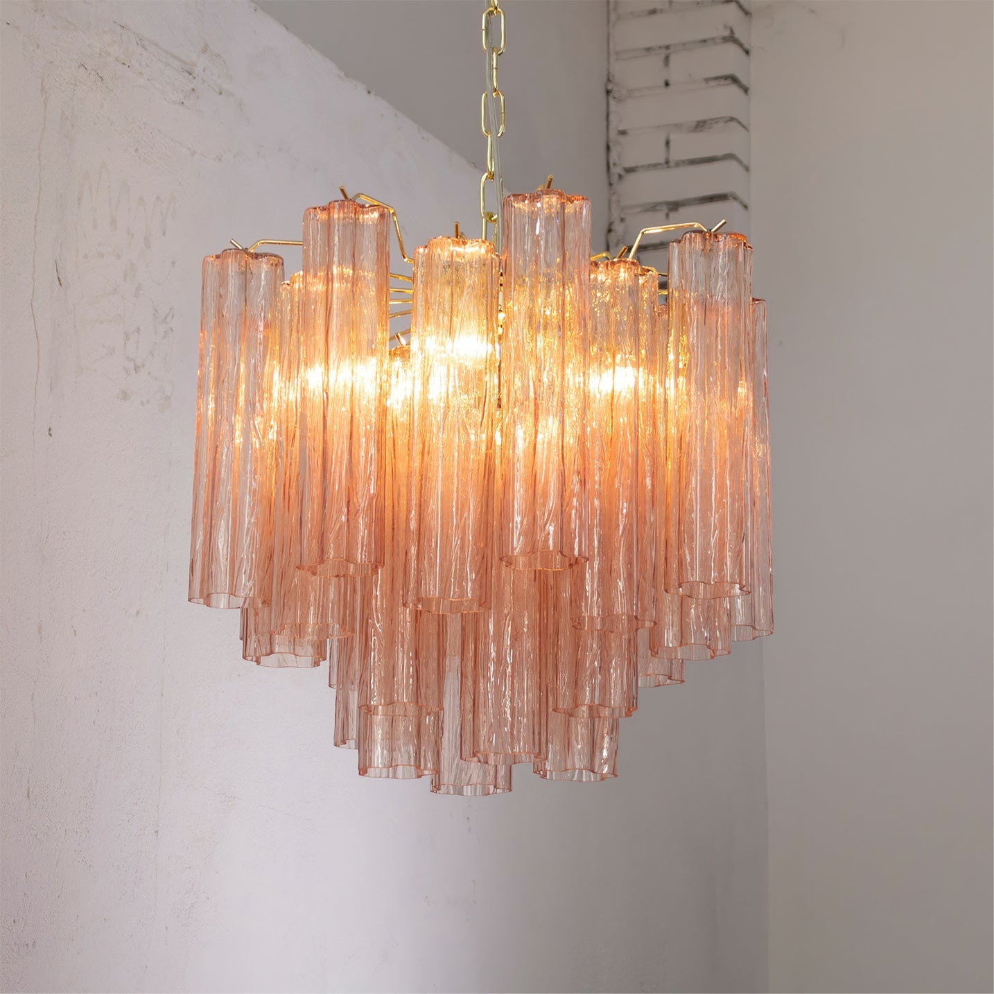 Liora Modern Glass Chandelier with Adjustable Height and LED Compatibi