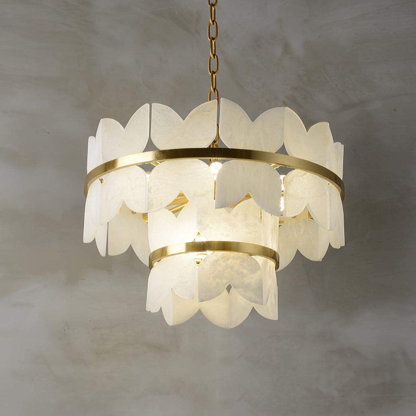 Alabaster Cloudscape Chandelier - Elegant Design with Adjustable Heigh