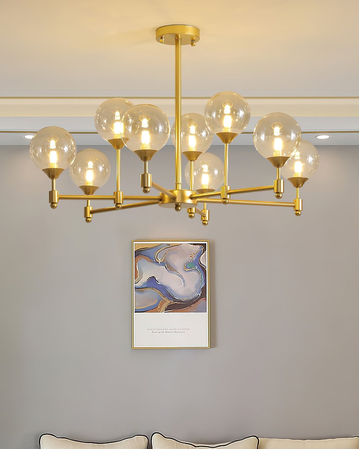Alessio Globe Chandelier - Modern Design, Adjustable Height, LED Compa
