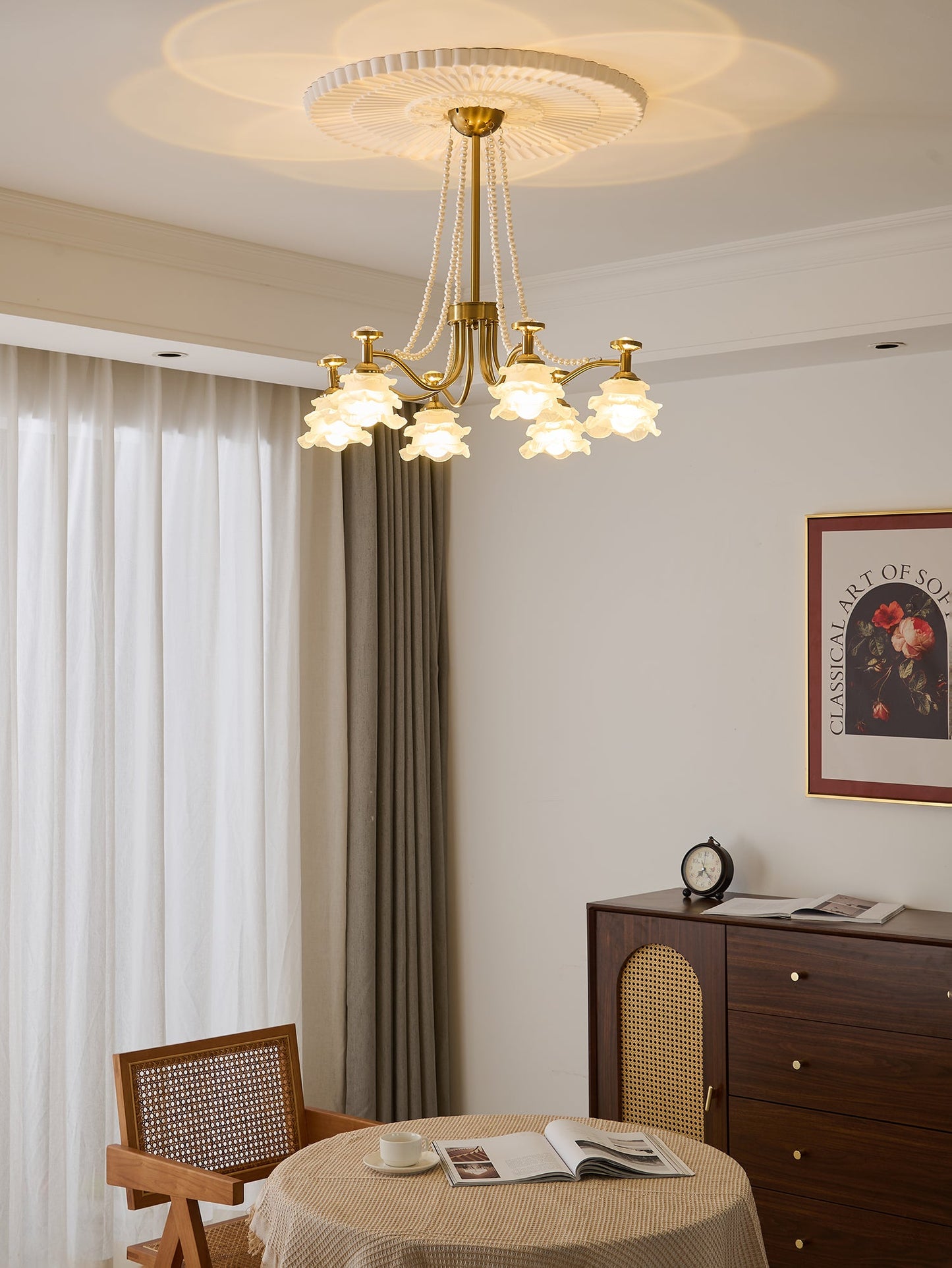 Amaris Rose Chandelier - Elegant Crystal Design with Dimmable Lighting