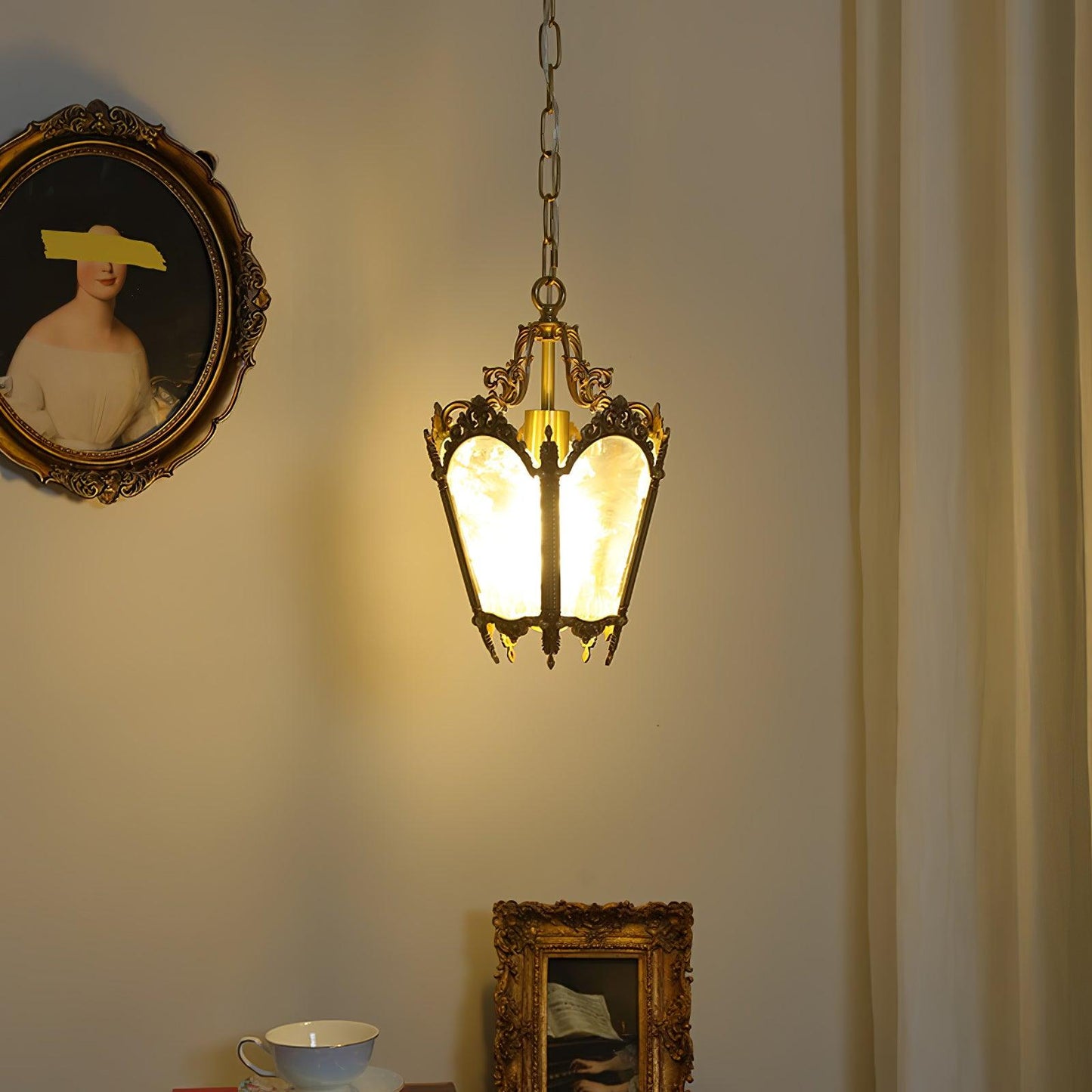 Antique Empire Pendant Lamp - Vintage Design, Adjustable Height