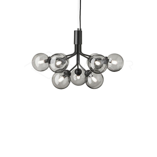 Modern Glass Sphere Cluster Chandelier - Adjustable Height, Elegant De