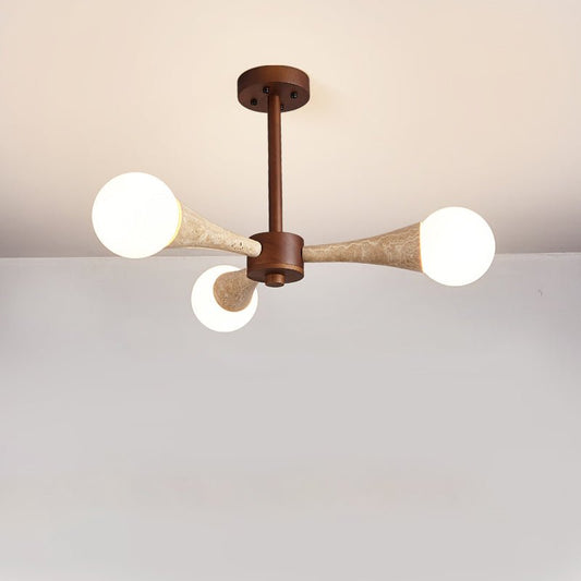 Arbor Travertine Chandelier - Elegant Design with Adjustable Height