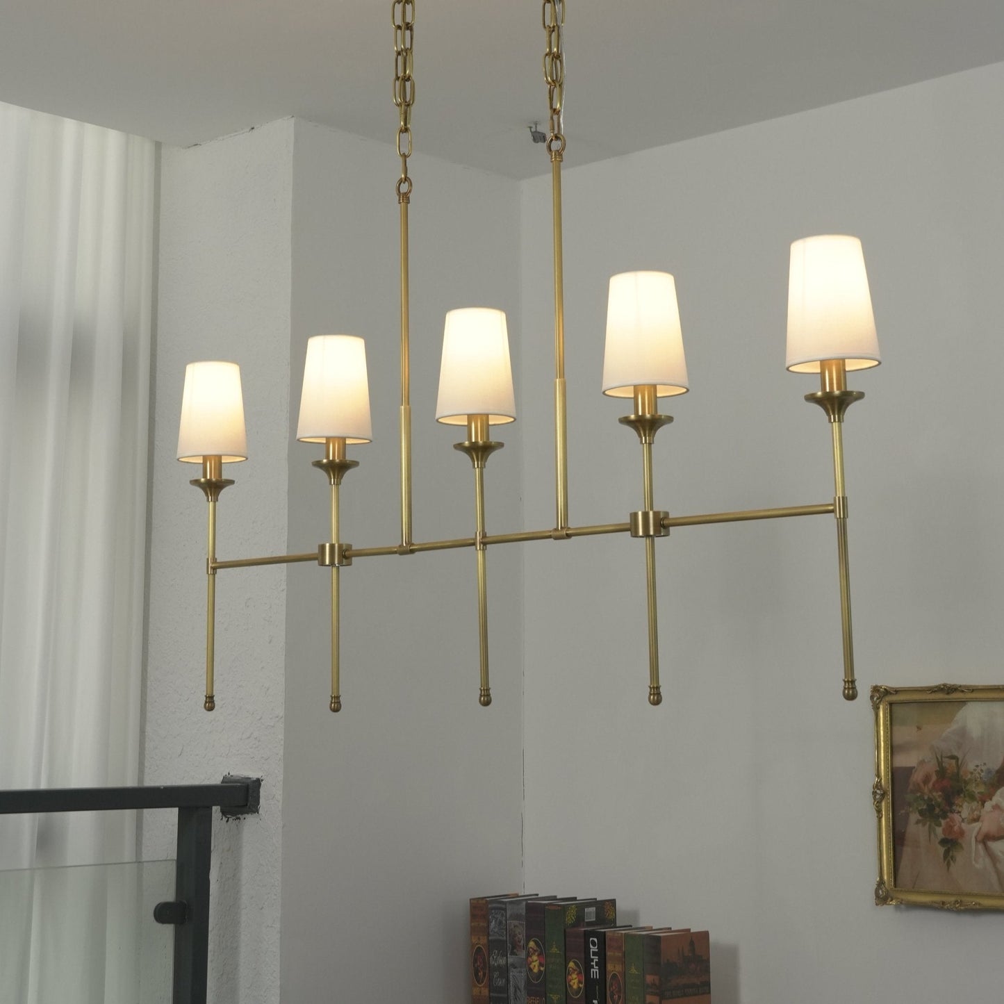Arden Row Chandelier - Elegant Design, Adjustable Height, LED Compatib