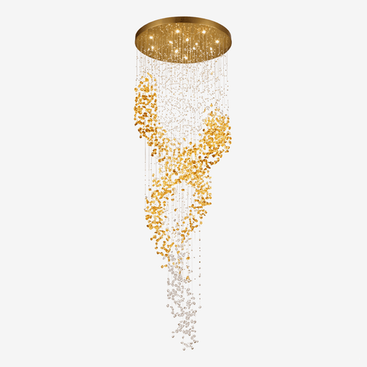 Aurum Cascade Chandelier - Elegant LED Lighting with Adjustable Height