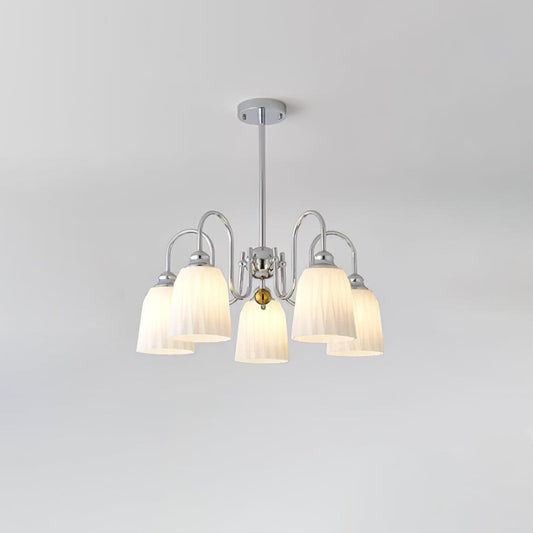 Bauhaus Pleated Chandelier - Elegant Design with Adjustable Height & L
