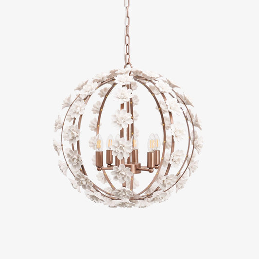 Bianca Floral Orb Chandelier - Elegant Design with Adjustable Height