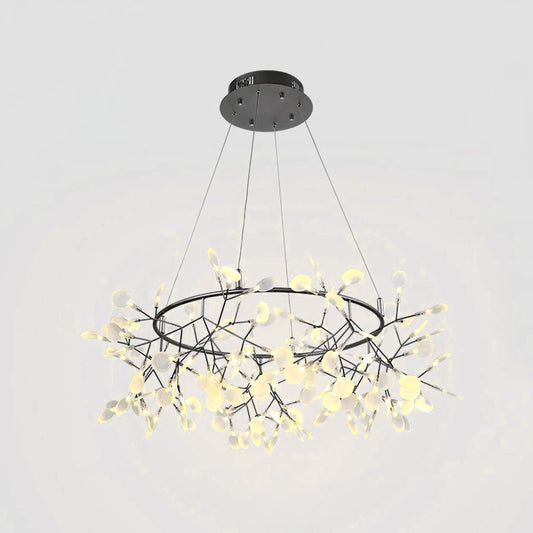 Black Big O Firefly LED Chandelier - Dimmable, Energy Efficient Lighti