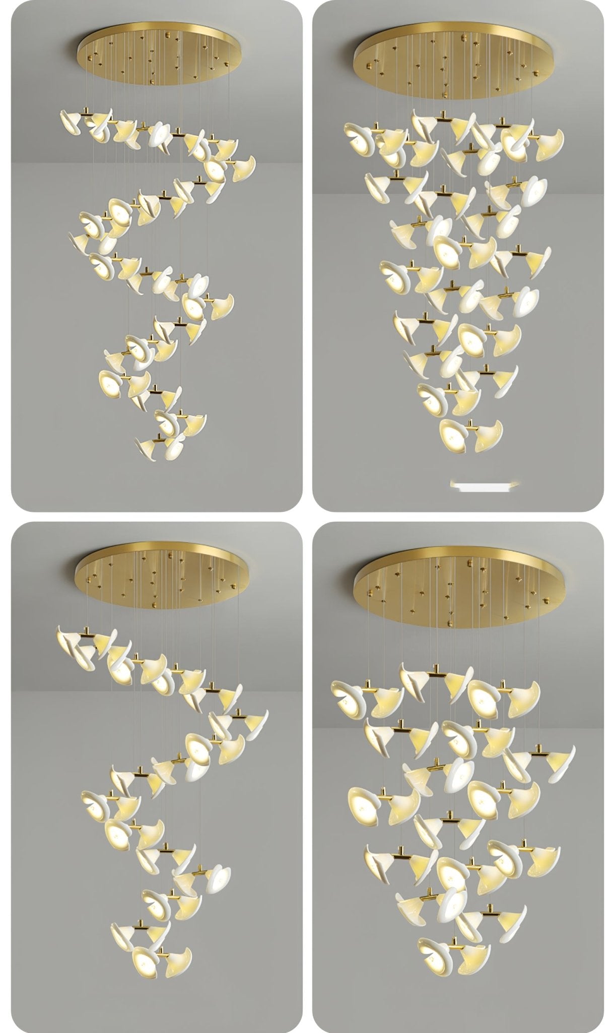 Blossom Double Horn Chandelier - Elegant Design with Adjustable Height