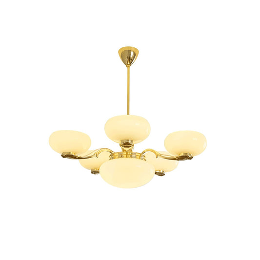 Brass Radiance Orb Chandelier - Adjustable Height, LED Compatible
