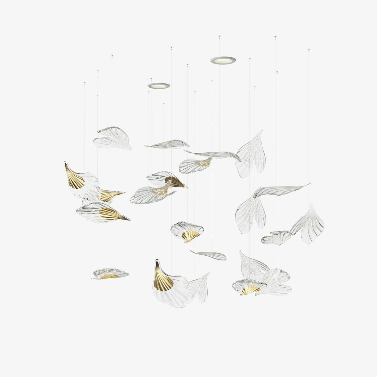 Breezeleaf Modern Chandelier with Adjustable LED Lighting & Elegant De