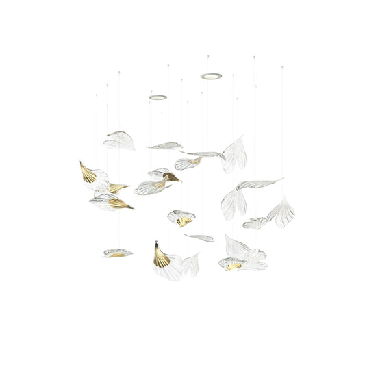 Breezeleaf Modern Chandelier with Adjustable LED Lighting & Elegant De
