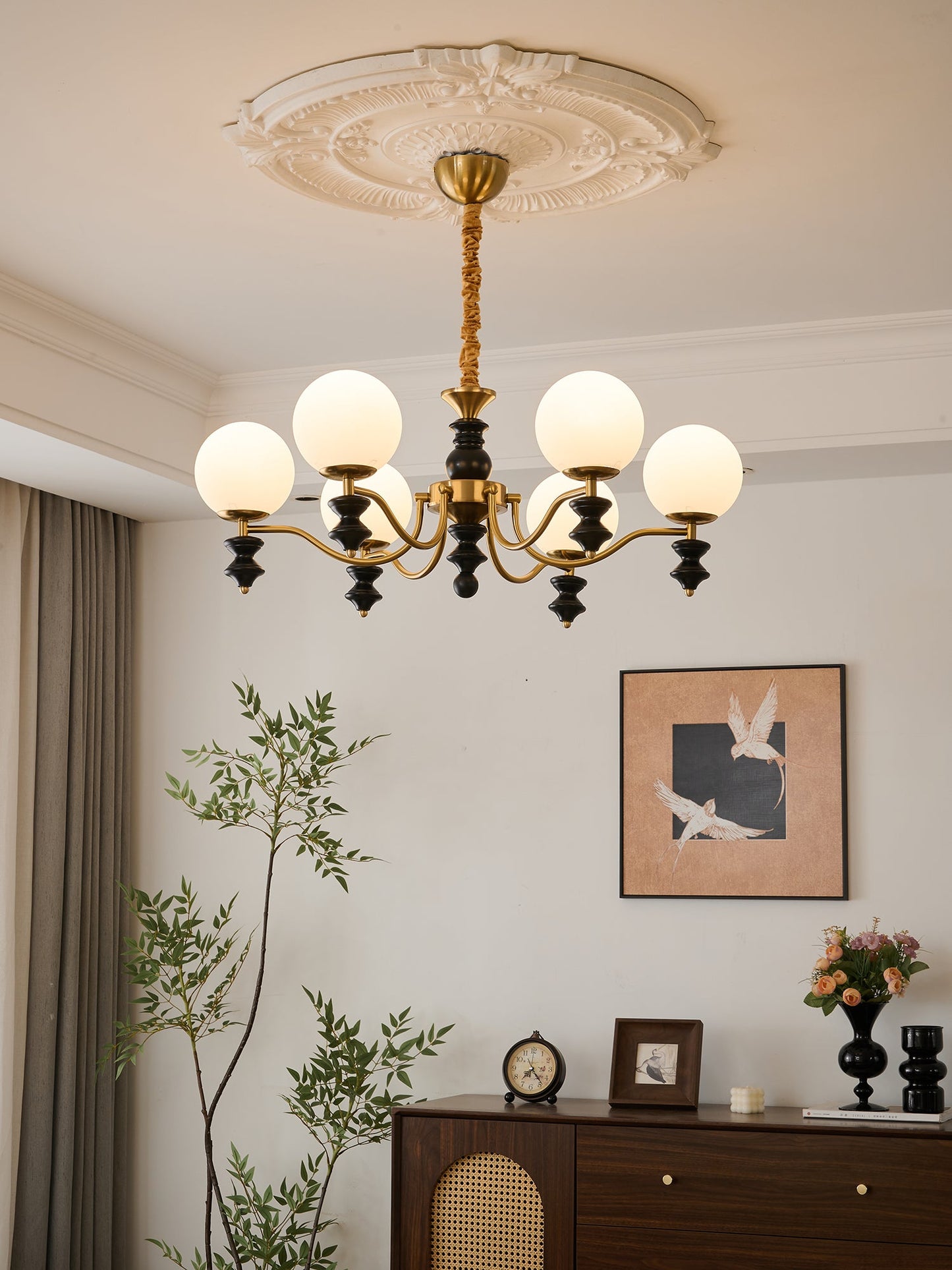Cadence Chandelier - Elegant Design with Adjustable Height & LED Light