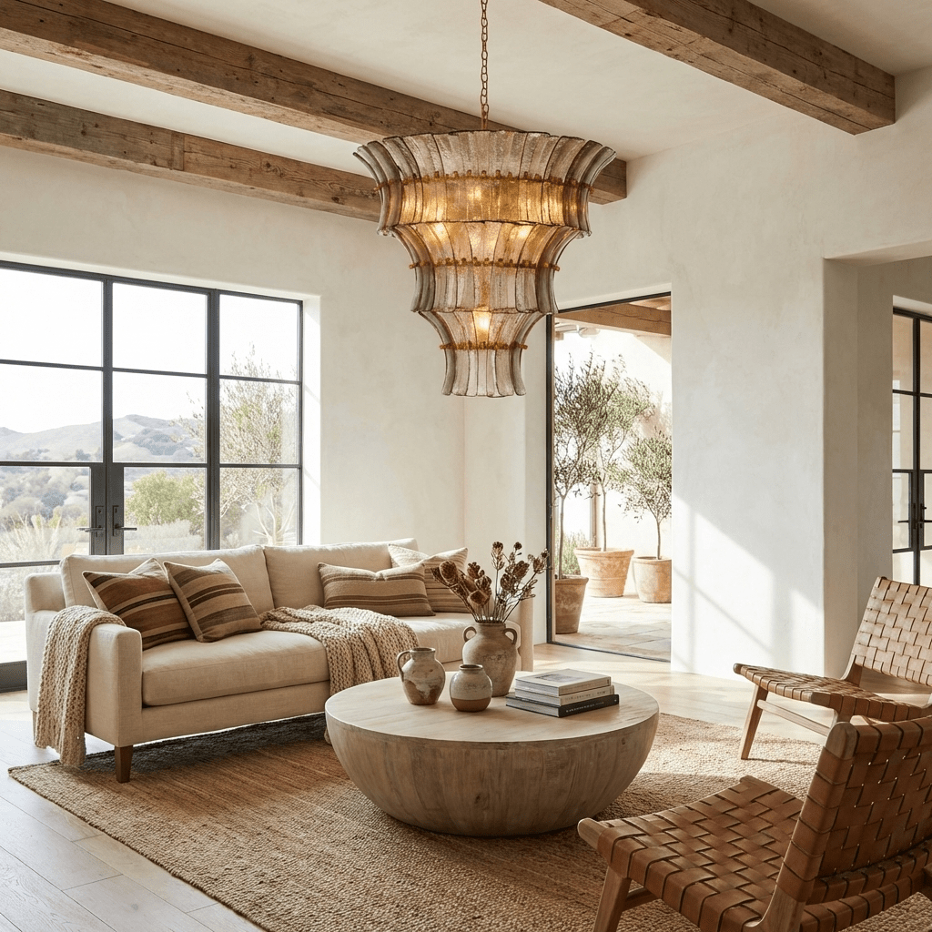 Calyra Tiered Glass Chandelier - Elegant Design, Adjustable Height