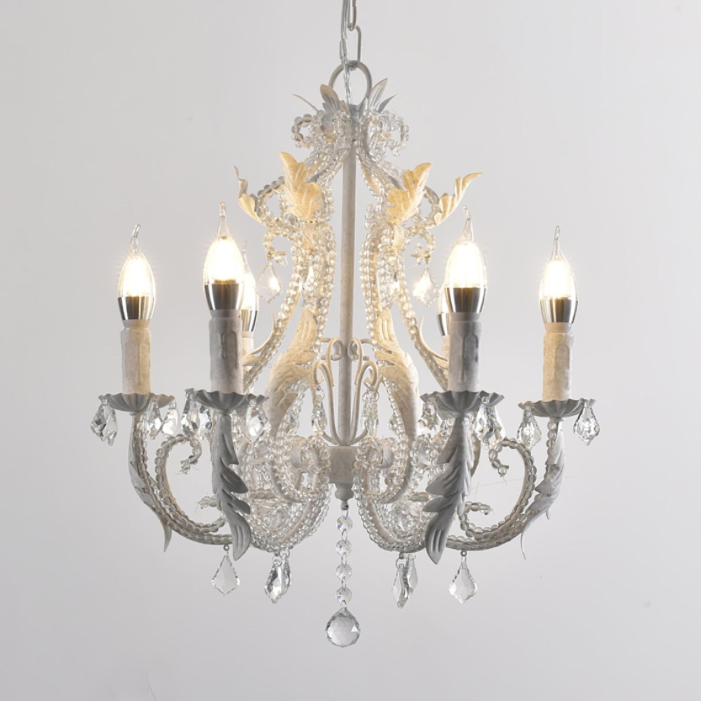 Elegant Candle Holder Chandelier with Adjustable Arms & Vintage Design