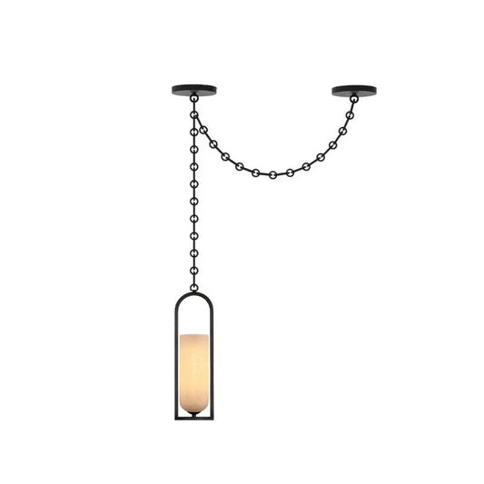 Cascading Chain Lantern Chandelier - Adjustable Height, Warm Glow Ligh
