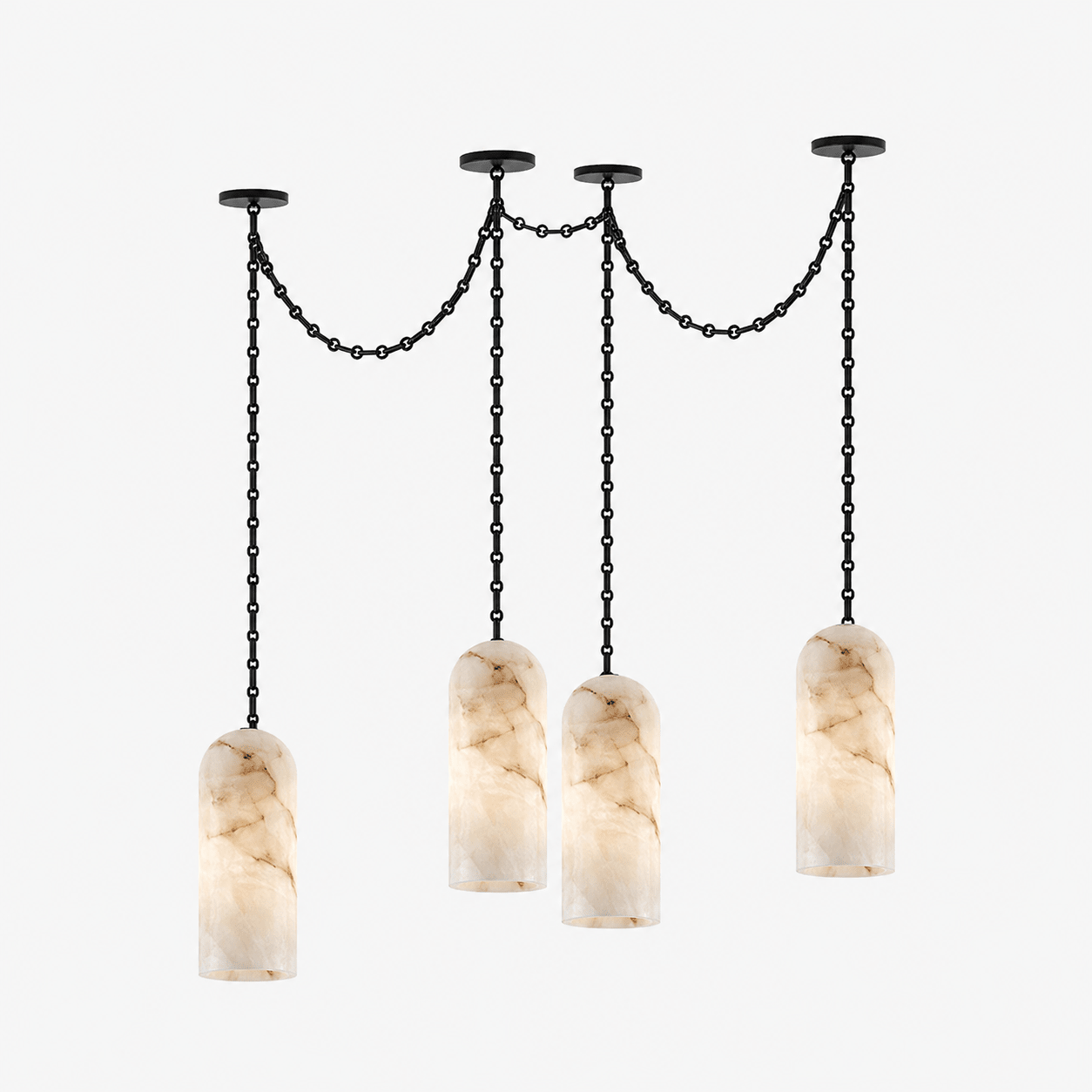 Cascading Chain Capsule Chandelier - Modern Design, Adjustable Height