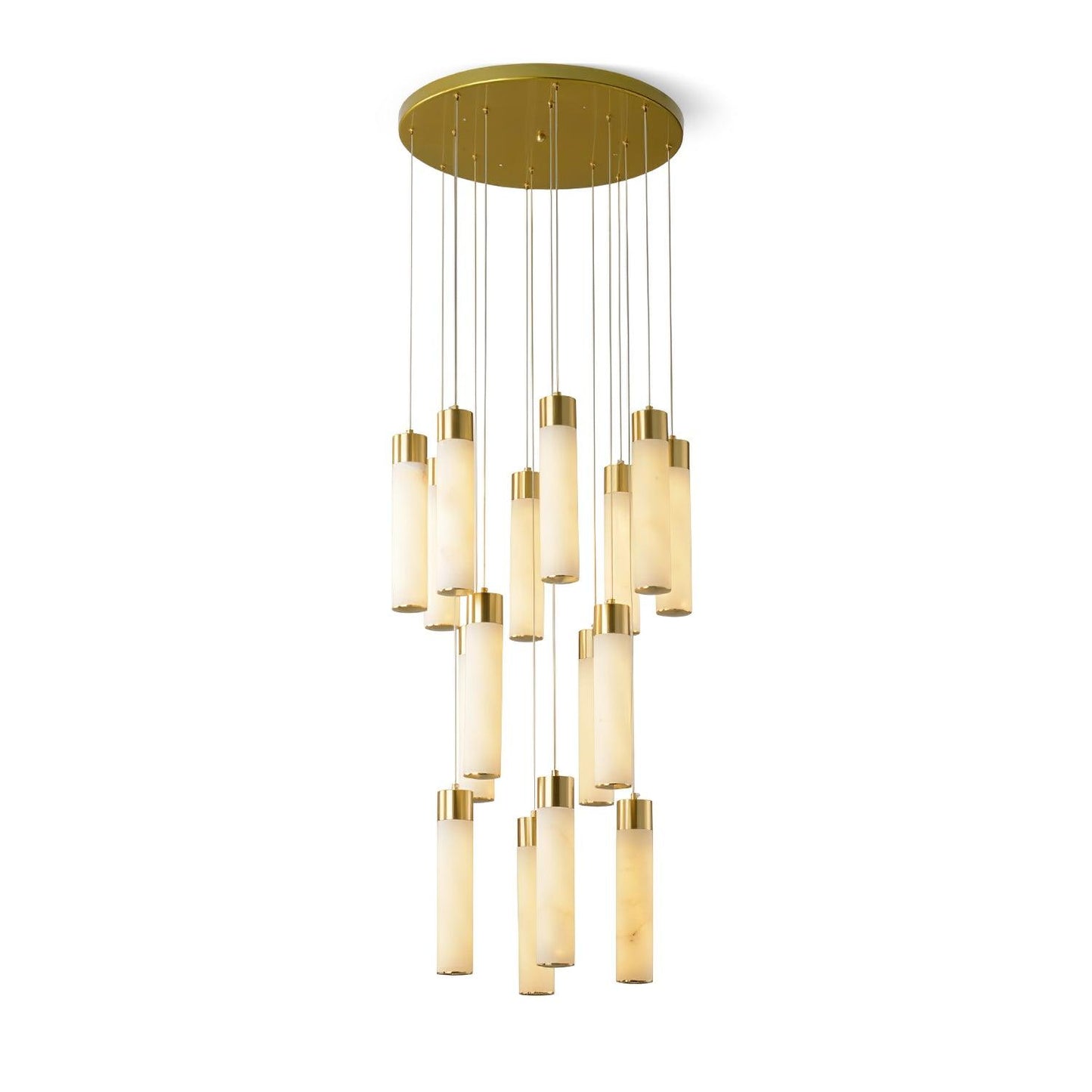 Celestial Alabaster Cascade Chandelier - Elegant Design, Adjustable He
