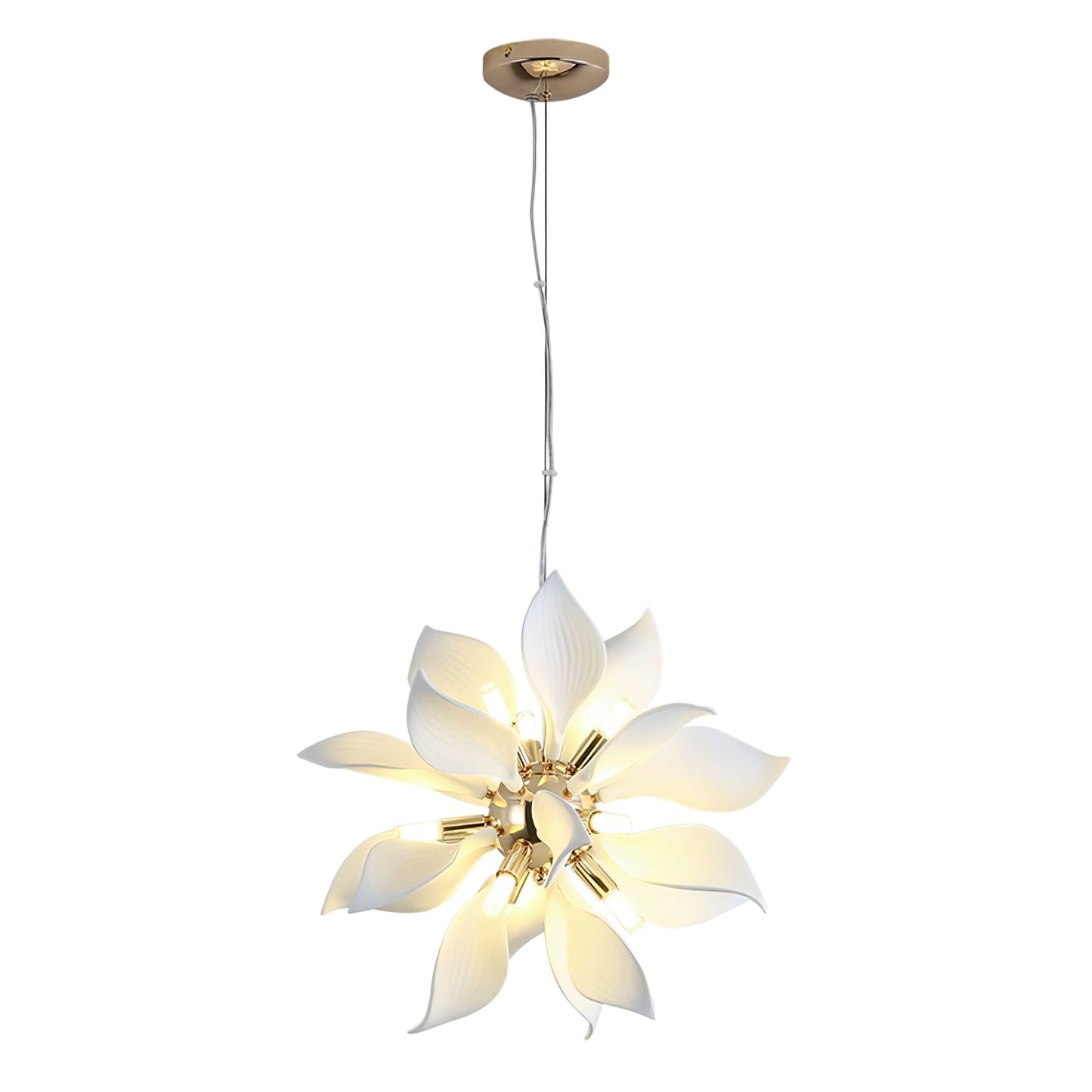 Ceramic Petals Blooming Chandelier - Elegant Design, LED Compatible