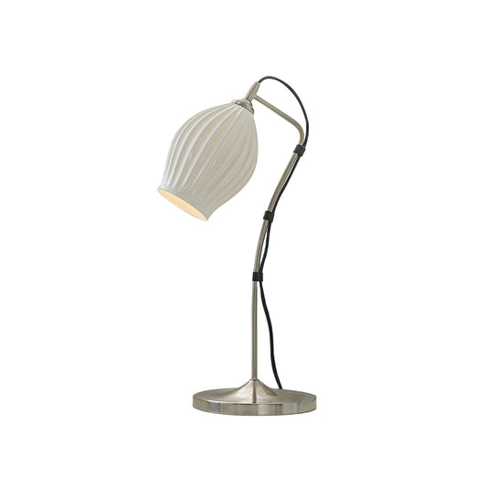 Ceramic Ribbed Table Lamp - Adjustable Brightness & Modern Design