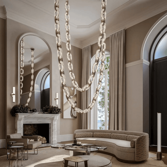 Modern Chain Link Chandelier - Adjustable Height, Elegant Design