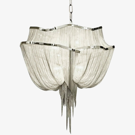 Elegant Shimmering Chandelier with Adjustable Height & Crystal Accents