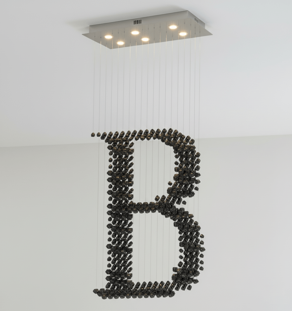 Charcoal Chandeliers B - Elegant Design with Adjustable Height & LED L