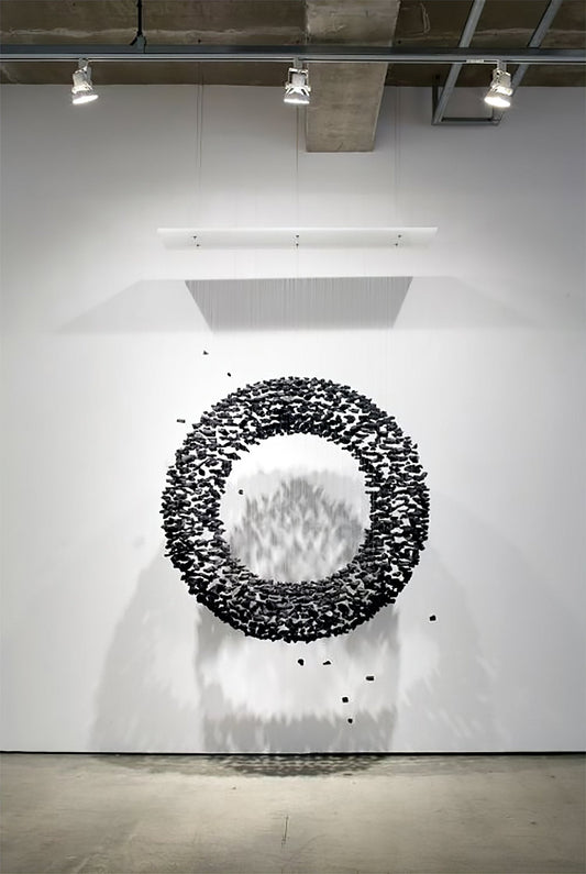 Charcoal Halo LED Chandelier with Dimmable Light & Modern Design
