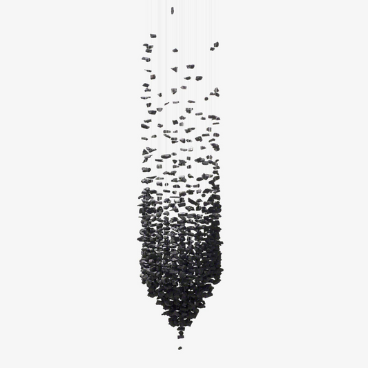 Elegant Black Stone Chandeliers - Adjustable Height, Energy Efficient