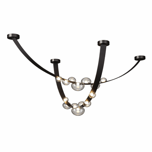 Orvyn Leather Arc Chandelier - Elegant Design with Adjustable Height