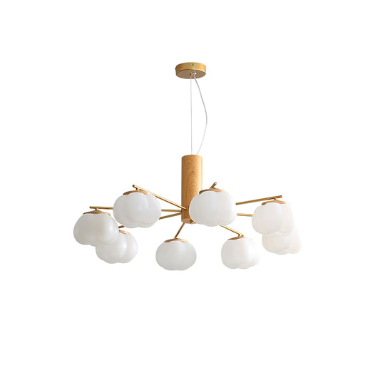 Elegant Cotton Balls Chandelier - Soft Glow & Adjustable Height